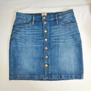 J. Crew Front Button Denim Skirt Sz 32
